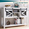 homfan Farmhouse Entryway Console Table with Sliding Barn Door & Ample Storage Shelf - Narrow Rustic Wooden Sofa Table for Living Room and Foyer,White - 4 of 4