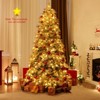 Costway 6/7 FT Artificial Snow-flocked Christmas Tree with 130 Balls, Lights, 616 Branch Tips - 4 of 4