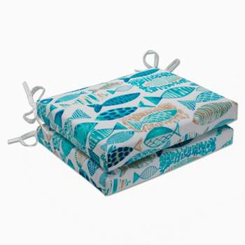 Hooked Nautical 2pc Outdoor Seat Cushion Set - Pillow Perfect