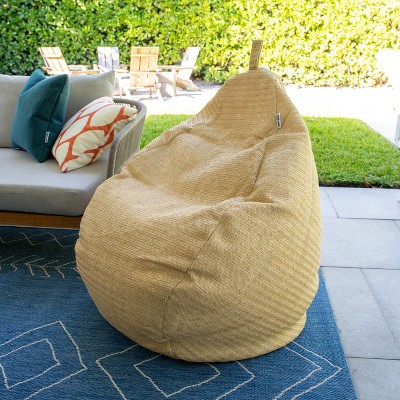 Natural Basket Weave Outdoor Teardrop Bean Bag Chair