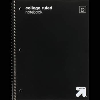College Ruled Black 1 Subject Flexible Plastic Cover Spiral Notebook - up & up™