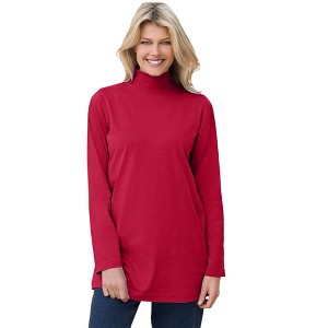 Woman Within Women's Plus Size Perfect Mockneck Tunic - 1 of 4