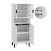 63" Tall Kitchen Pantry Cabinet, Buffet Cupboard Cabinet with Glass Doors, Freestanding Food Pantry Cabinet for Kitchen Living Room and Bathroom - image 4 of 4