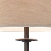 Franklin Iron Works Industrial Floor Lamps 63.5" Tall Set of 2 with Tray Table Dark Rust Iron Twist Base Wood Linen Shades Living Room House - 2 of 4