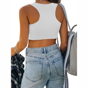 Nlife Womens Western Sparkly Fringe Sleeveless Crop Tops Cowgirl Going Out Cropped Tank Tops with Glitter Tassel - 1 of 4
