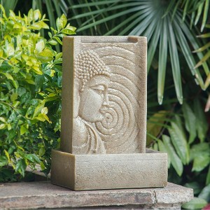 Gulches 9*6.5*14" Indoor Buddha Water Fountain, Polyresin Tabletop Fountain - 1 of 4