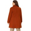 Agnes Orinda Women's Plus Size Notched Lapel Single Breasted Back Split Winter Long Pea Coats - 4 of 4