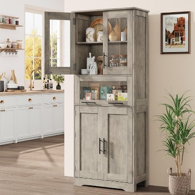 Tall Bathroom Cabinet, Narrow Storage Cabinet , 67” Freestanding Floor Linen Slim Cabinet for Laundry Room, Kitchen, Living Room, Small Spaces