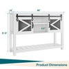 homfan Farmhouse Entryway Console Table with Sliding Barn Door & Ample Storage Shelf - Narrow Rustic Wooden Sofa Table for Living Room and Foyer,White - 2 of 4