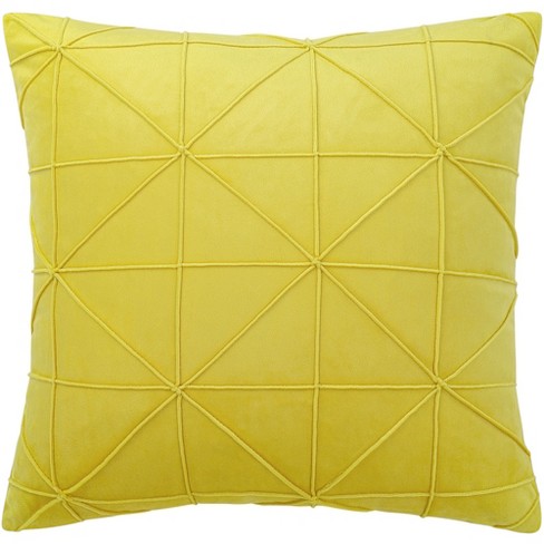 4 Velvet 18x18 in Square Throw Pillow Covers with Gold Geometric Print