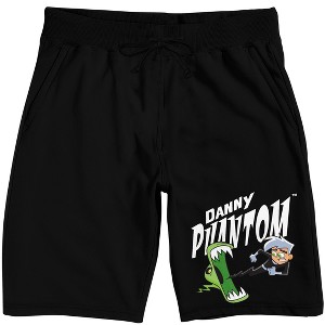 Danny Phantom Character Logo Adult Black Sleep Pajama Shorts - 1 of 4