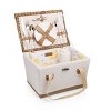 Picnic Time Lemongrove Picnic Basket for 2 Bee and Lemon White with Lemon Pattern - 2 of 4