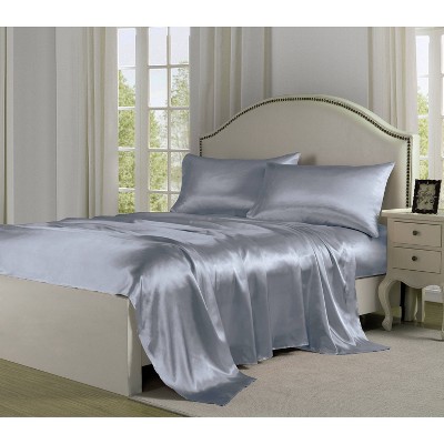 Queen Satin Sheet Set White - Belles & Whistles