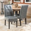 Coolbibila Faux Leather Dining Chairs Set of 2,Button Tufted Dining Room Chairs,High Back,Rubberwood Legs Mid Century Style Dinner Chairs - 2 of 4