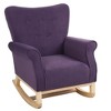 VYNXARIA Baby Room High Back Rocking Chair Nursery Chair , Comfortable Rocker Fabric Padded Seat ,Modern High Back Armchair,purple - 4 of 4