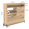 ALEXOUN Shoe Rack Cabinet,Modern Walnut Finish, 4 Flip Drawers & Top Open Shelf Holds Up to 150 lbs,for Living Room, Entryway, Apartments - 3 of 4