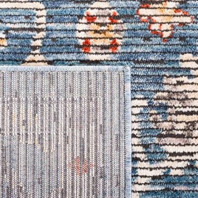 Sierra Blue and Ivory Hand-Knotted Square Rug