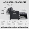 TiramisuBest 55" Velvet Foldable Sofa Bed with Adjustable Backrest and USB Port, 2-Seat Convertible Sleeper Couch with Pillows, Gray - 4 of 4