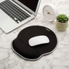 Insten Mouse Pad with Wrist Support Rest, Stitched Edge Mat, Ergonomic Support, Pain Relief Memory Foam, Round, Black with White Edge - 2 of 4