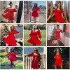 EXLURA Women's Lantern Sleeve Tie Back Summer Dress Ruffled Off Shoulder A-Line Vintage Mini Dress - 3 of 4
