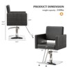 Karl Home Black Heavy Duty Hydraulic Wide Seat Hair Stylist Salon Chair - 3 of 4