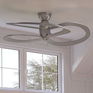 Urban Ambiance Luxury Modern Ceiling Fan 14.5''H x 48''W,  Hand-Painted Silver Finish,  Port-Macquarie Collection, UHP9341 - 1 of 4