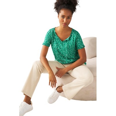 ellos Plus Size Keyhole Tee