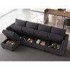 Belffin Chenille Modular Sectional Sofa with Storage L Shaped Couch with Chaise for Living Room - 4 of 4