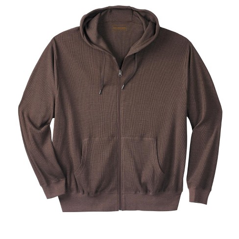Boulder Creek By Kingsize Men's Big u0026 Tall ™ Thermal Waffle Zip Hoodie -  Tall - Xl, Heather Brown : Target