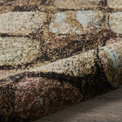 Charcoal Synthetic 98" Round Hand-Knotted Area Rug