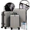 Nonstop New York 3 Piece Set (20" 24" 28") 4-Wheel Luggage Set + PowerBank & 3 packing cubes - 2 of 4