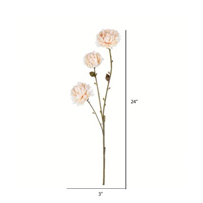 Ivory Artificial Mum Spray with Wired Stem, Set of 4