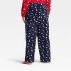 Women's Santa Print Microfleece Holiday Matching Family Pajama Pants - Wondershop™ Navy Blue - 2 of 4