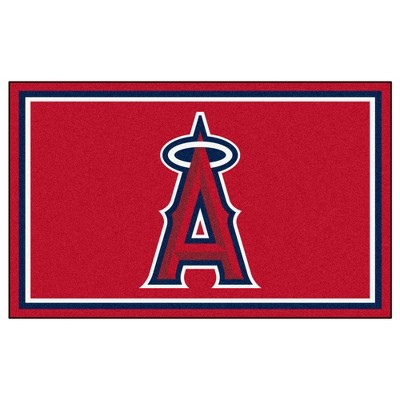 MLB Los Angeles Angels 4'x6' Plush Area Rug - Red