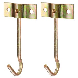 Unique Bargains Carbon Steel Easy to Install Ceiling Hooks and Hangers Gold - 1 of 3
