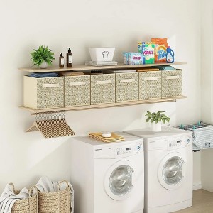 FURNIinspire 6pcs Fabric Utility Storage Bins Drawer Organizer Basket Storage Cubes Box Bedroom Closet Dorm Organizer , Beige, 10.92"*10.34"*3.9" - 1 of 4
