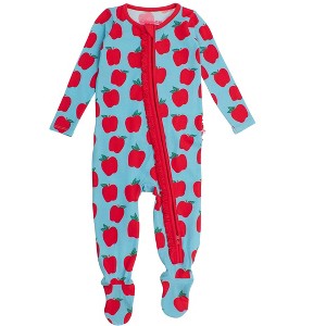 RuffleButts Baby Girls Modal Blend Ruffle One Piece Footie Pajamas - 1 of 4