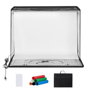 VEVOR Photo Studio Light Box, 12" x 12", 3000-5600K Adjustable 3 Color Temperatures Professional Shooting Tent Kit,Black - 1 of 4