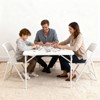 34" Square Folding Table with Metal Frame, Multi-Functional Portable Foldable Card Table with Carrying Handle for Indoor Outdoor Camping Picnic - 2 of 4
