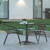 Emma and Oliver 23.5'' Square Aluminum Indoor-Outdoor Table Set with 2 Slat Back Chairs - 2 of 4