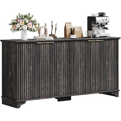 coucheta Fluted Sideboard Buffet Cabinet with Storage, Modern Wood Accent Cabinet with Shelves, Console Table for Kitchen, Dining, Entryway, Hallway