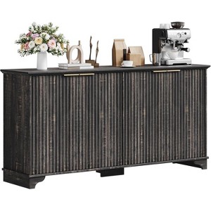 coucheta Fluted Sideboard Buffet Cabinet with Storage, Modern Wood Accent Cabinet with Shelves, Console Table for Kitchen, Dining, Entryway, Hallway - 1 of 4