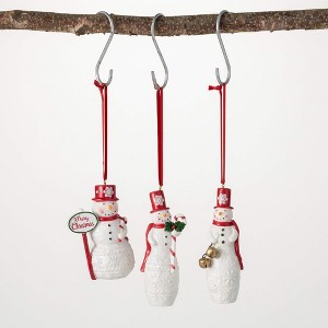 4"H  4.5"H and 4.5"H Sullivans Jolly Snowman Ornament - Set of 3  Multicolored Christmas Ornaments - 1 of 2