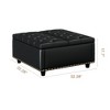 Alilang 32.20 inches Square Tufted Storage Ottoman with Nailhead Trim and Hinged Lid-Black - 4 of 4
