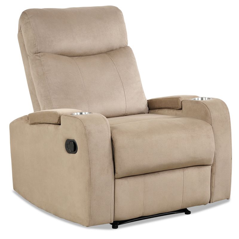 Costway Recliner Chair Single Sofa Lounger with Arm Storage & Cup Holder Coffee\Grey\Brown, 1 of 11