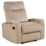 Costway Recliner Chair Single Sofa Lounger with Arm Storage & Cup Holder Coffee\Grey\Brown
