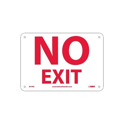 National Marker Fire No Exit 7" x 10" Rigid Plastic M199R