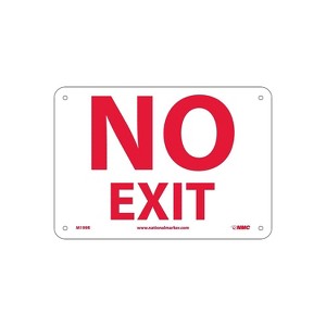 National Marker Fire No Exit 7" x 10" Rigid Plastic M199R - 1 of 1