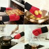 REGALWOVEN Soft Silicone and Cotton Oven Mitts Heat-Resistant Cooking Gloves Gripping for Baking, Kitchen Mitts Set of 2 - 2 of 4
