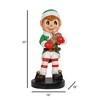 Garden Elements Fiberglass Christmas Figurine Statue Yard Decor, Elf Holding Gingerbread Man, 37" - 4 of 4